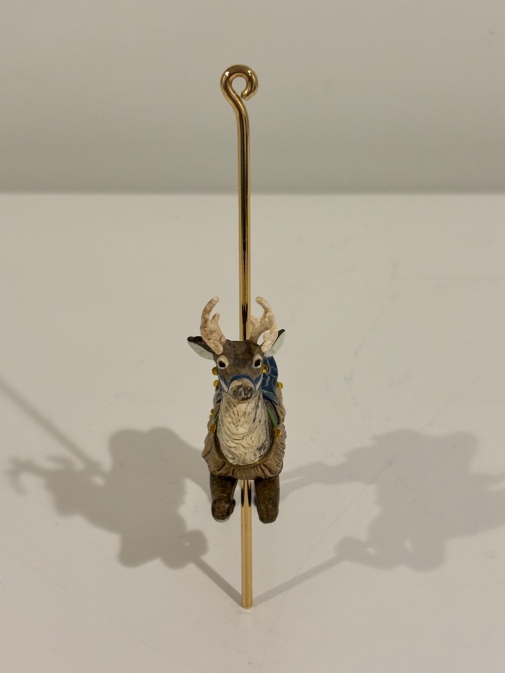 Vintage HALLMARK KEEPSAKE Prancing Reindeer Carousel Ride Christmas Ornament - Picture 8 of 12